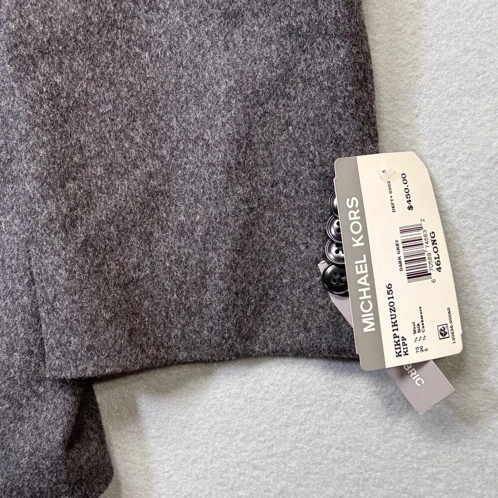 Michael Kors Men's Wool Cashmere Luxury Classic Fit Sport Coat Charcoal 46L $450